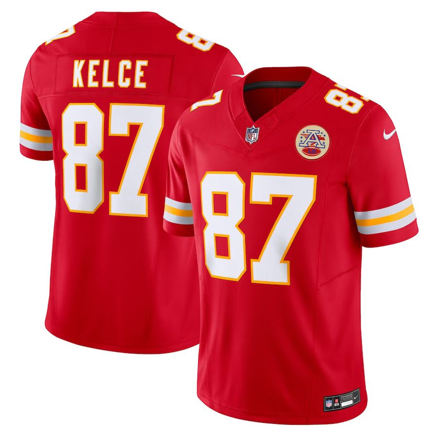 Men Kansas City Chiefs #87 Travis Kelce Nike Red Vapor F.U.S.E. Limited NFL Jersey